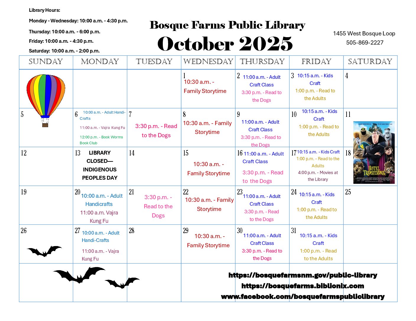 October calendar